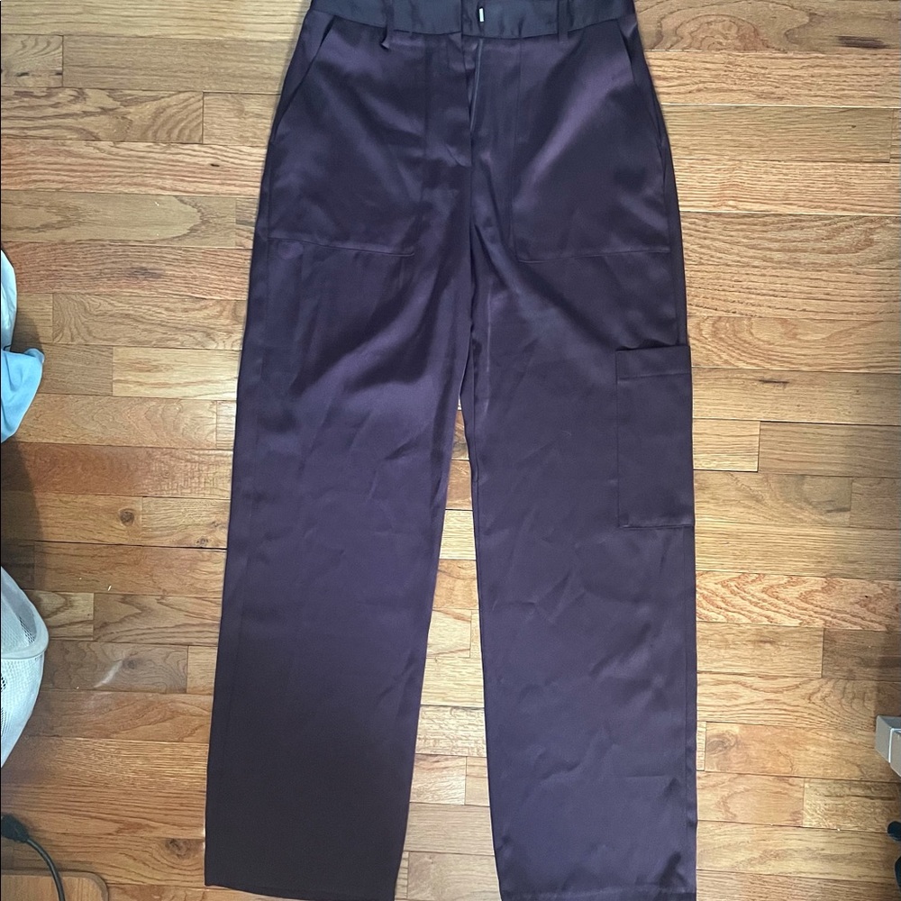 Topshop Wide Leg Satin Pants